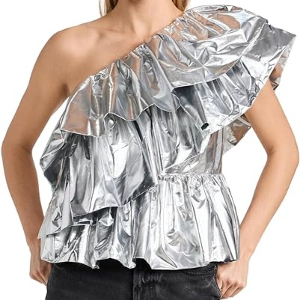 Endless Rose Women's Metallic Tiered Top